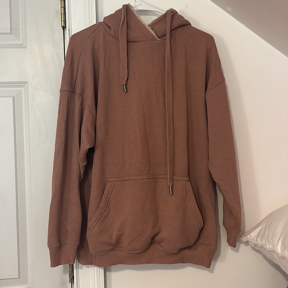 Aerie Mauve Hoodie with Fur lined hood